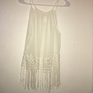 White transparent crop top shirt